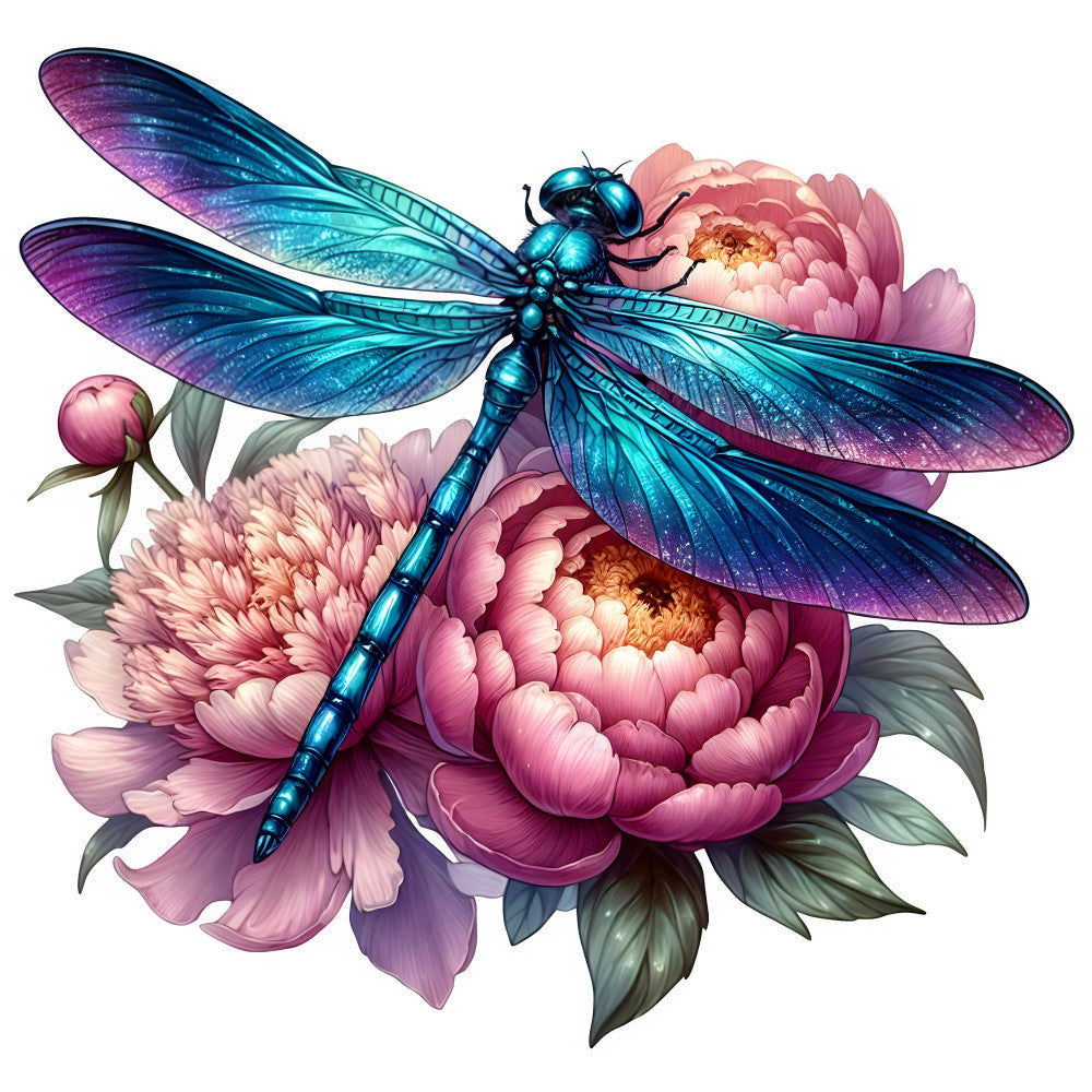 Dragonfly Flower Fabric Panel 11