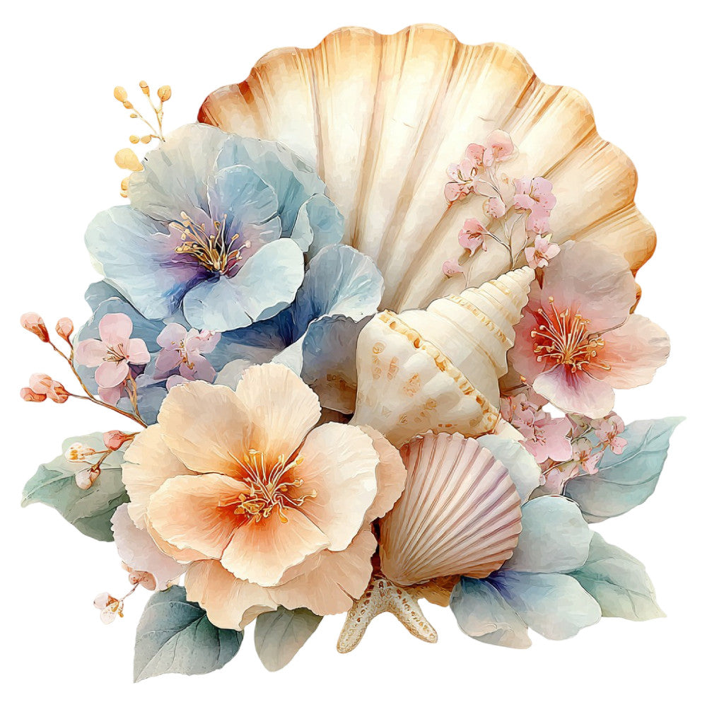 Colorful Seashell Fabric Panel 7