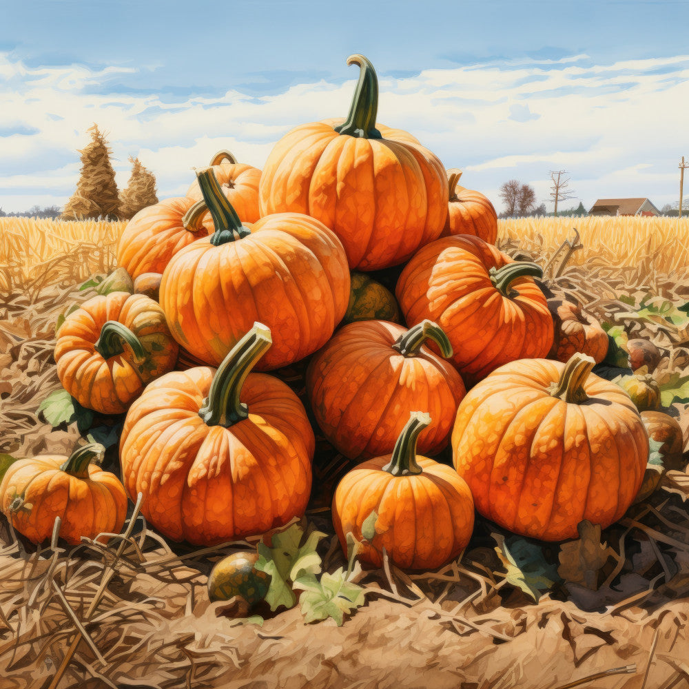 Autumn Pumpkin Patch Fabric Panel 6