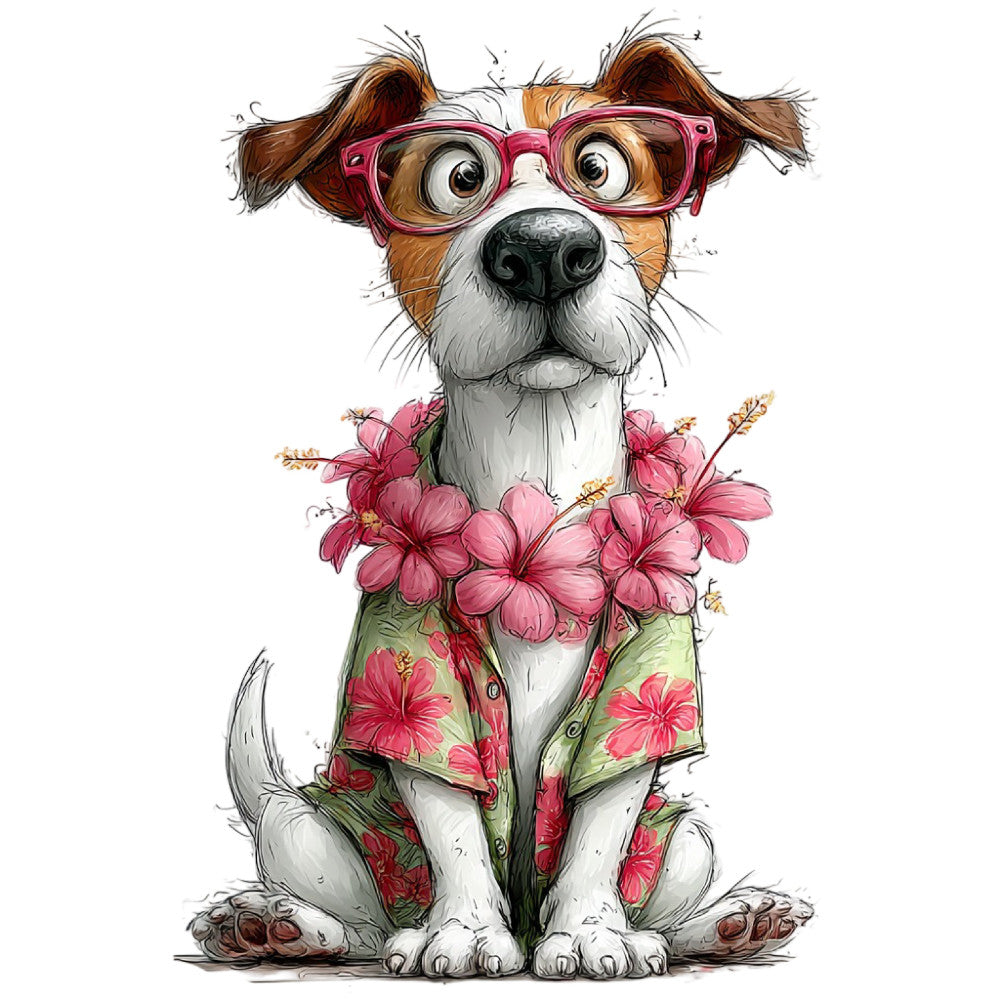 Whimsical Summer Dogs Fabric Panel 5