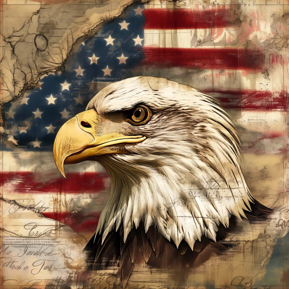 Vintage Patriotic Fabric Panel 29