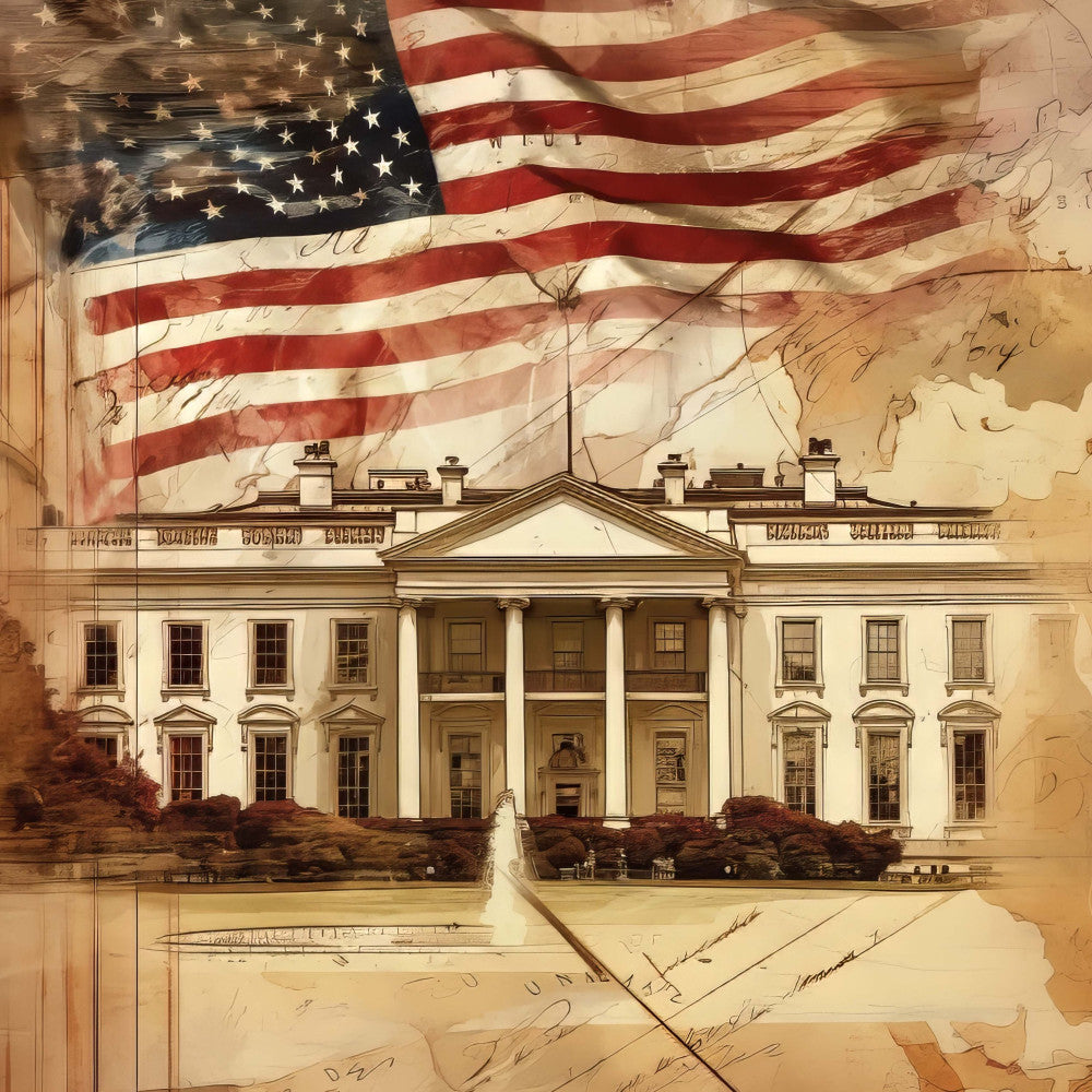Vintage Patriotic Fabric Panel 17