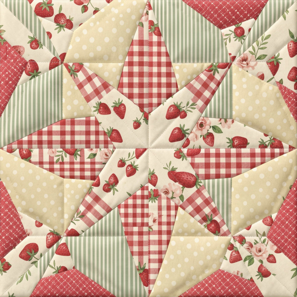 Strawberry Patchwork Fabric Panel 13