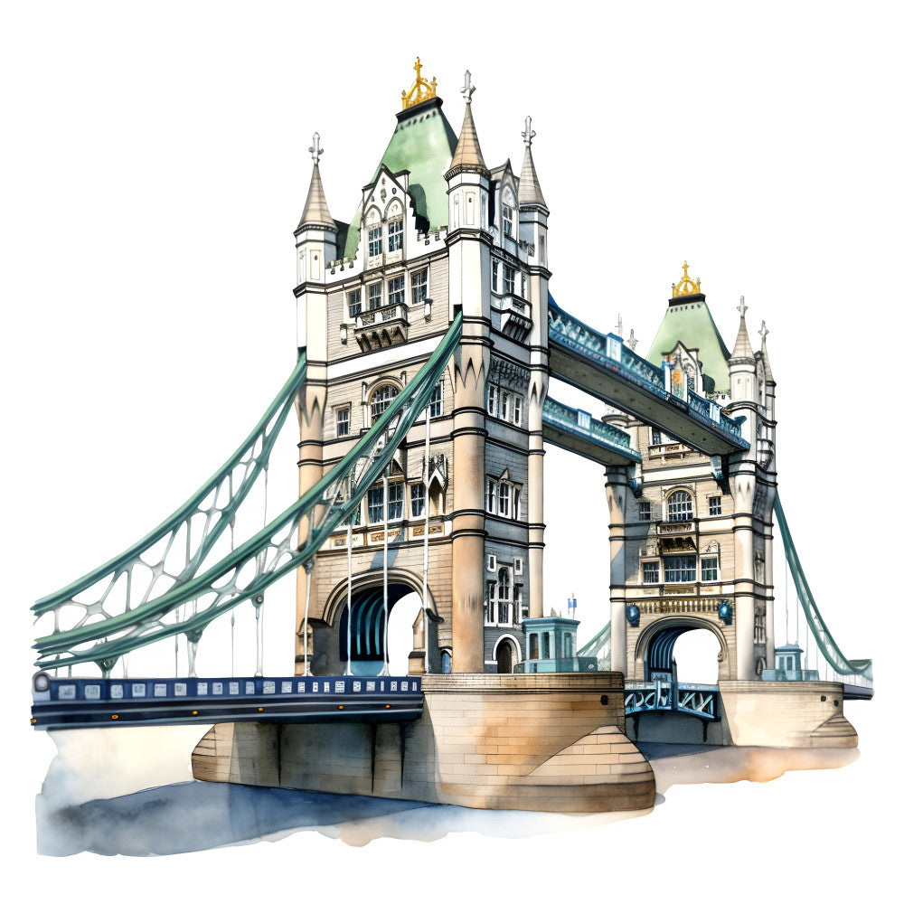 Watercolor Hello London Fabric Panel 20