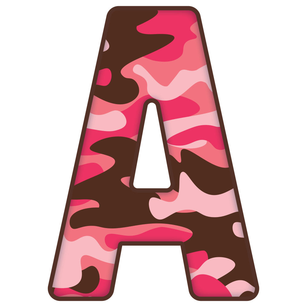 Pink Camo Alphabet Fabric Panel 29