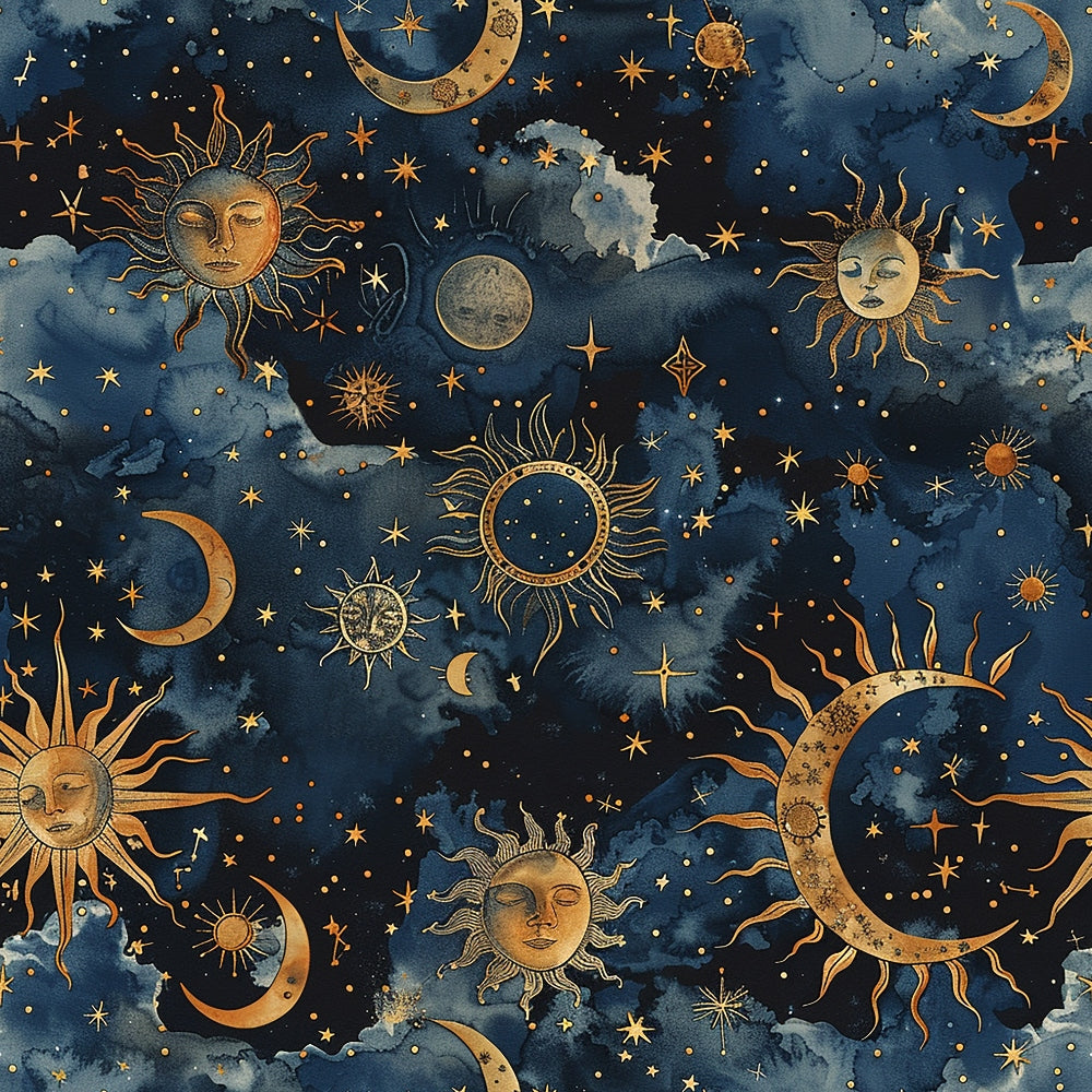 Daily Deal: Golden Cosmos Pattern 4 Quilting Cotton Fabric - 45" x 1 Yard"