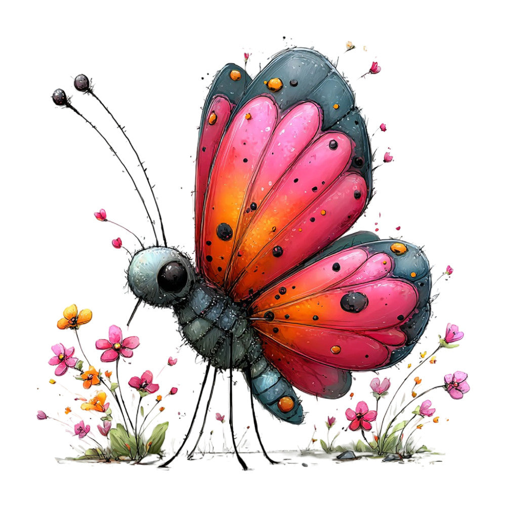 Whimsical Summer Butterfly Fabric Panel 28