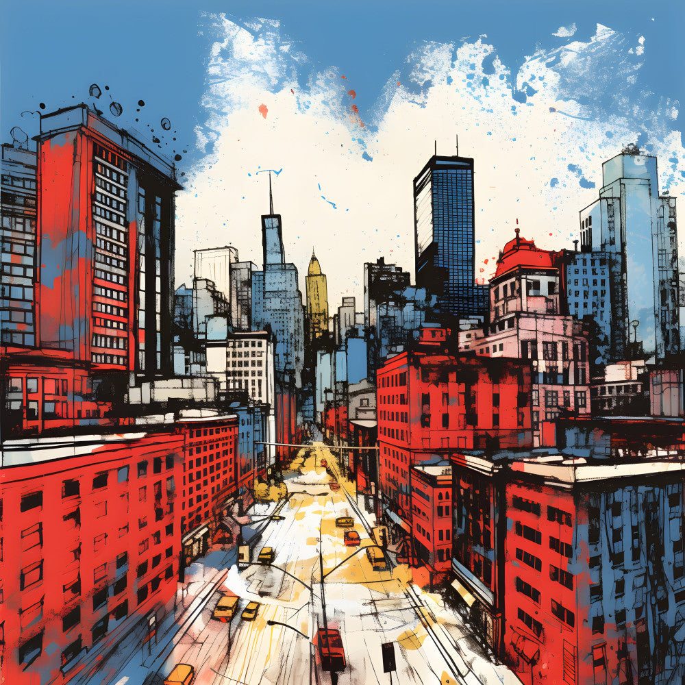 Pen and Ink Chicago Fabric Panel 6