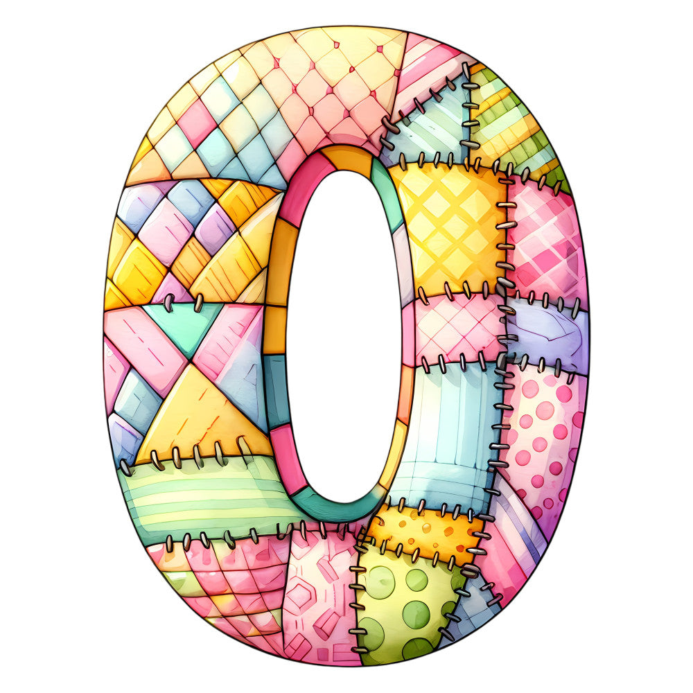Pink Patchwork Alphabet Fabric Panel 13
