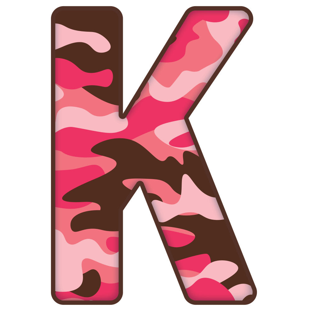 Pink Camo Alphabet Fabric Panel 3