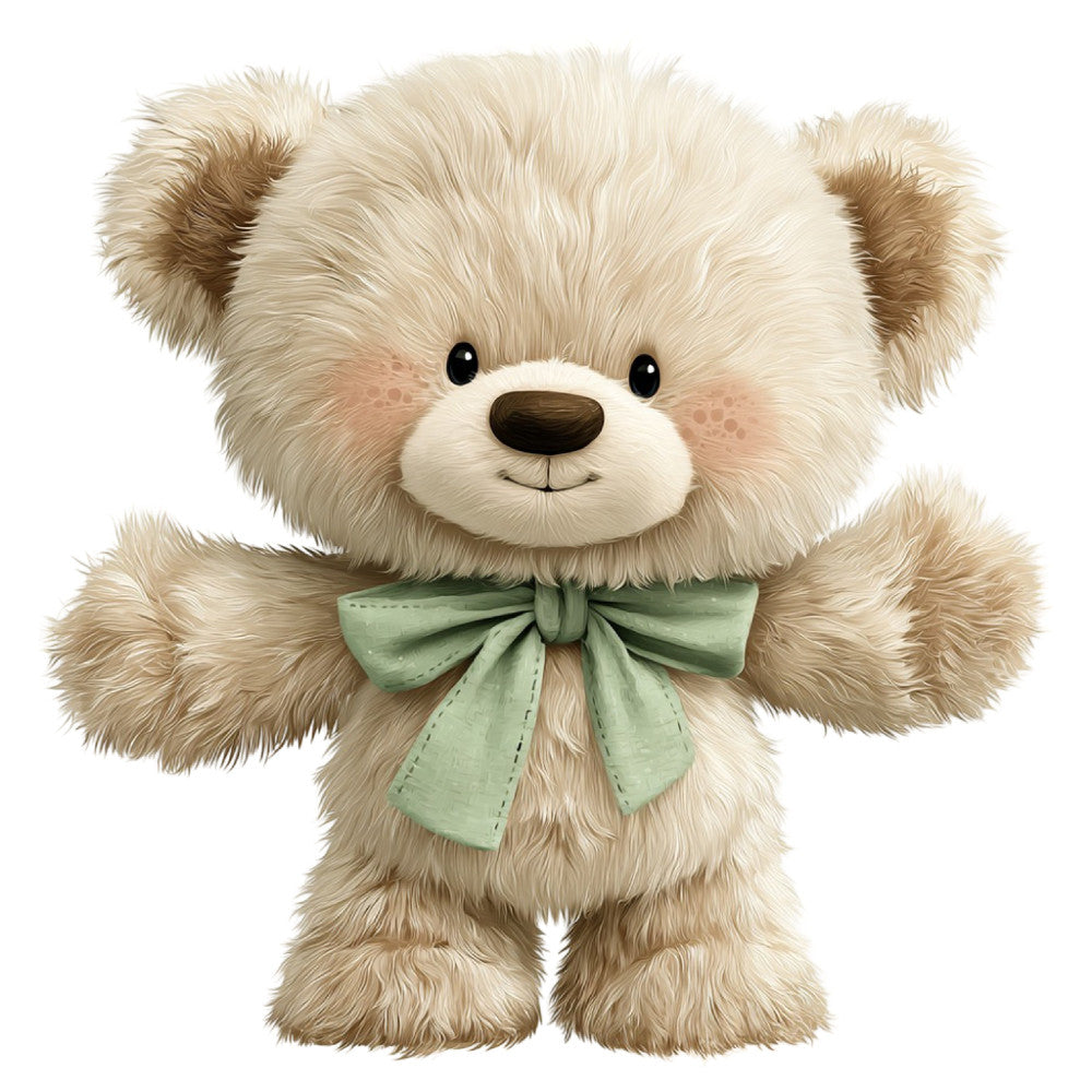 Watercolor Teddy Bear Fabric Panel 23