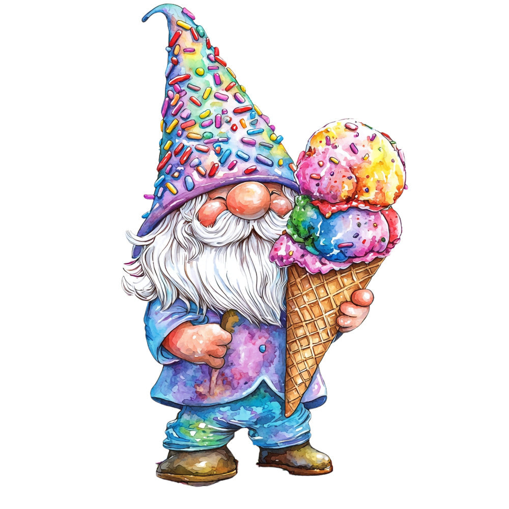 Ice Cream Gnome Fabric Panel 28