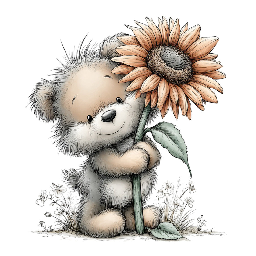 Whimsical Summer Teddy Bear Fabric Panel 8
