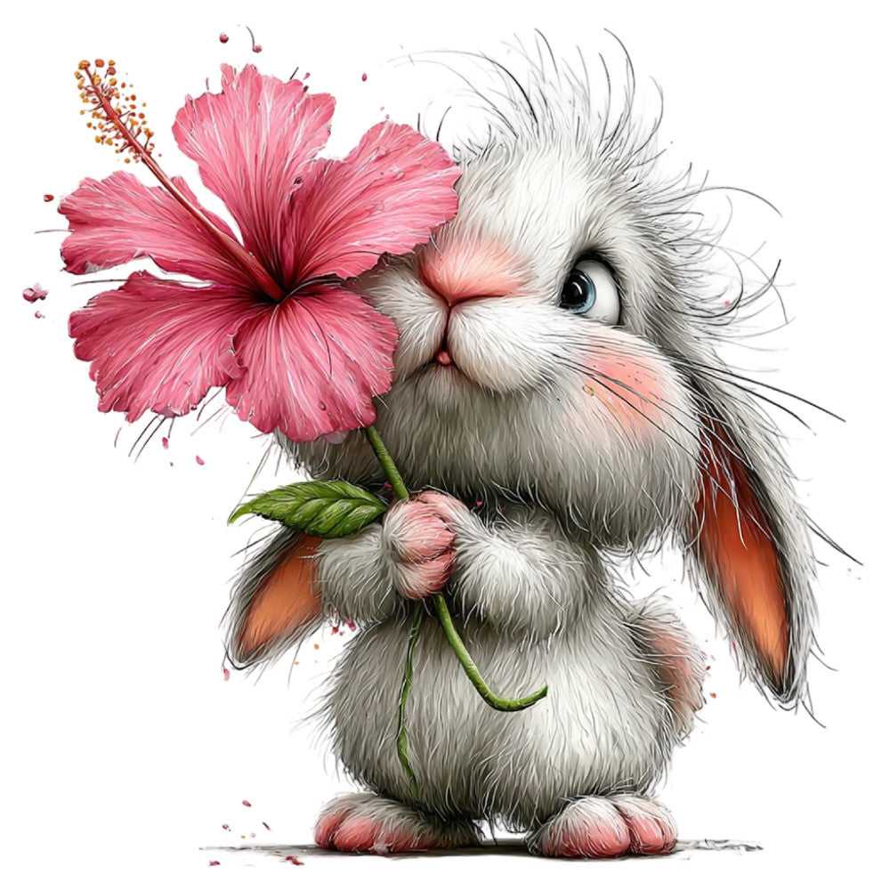 Whimsical Summer Bunny Fabric Panel 6