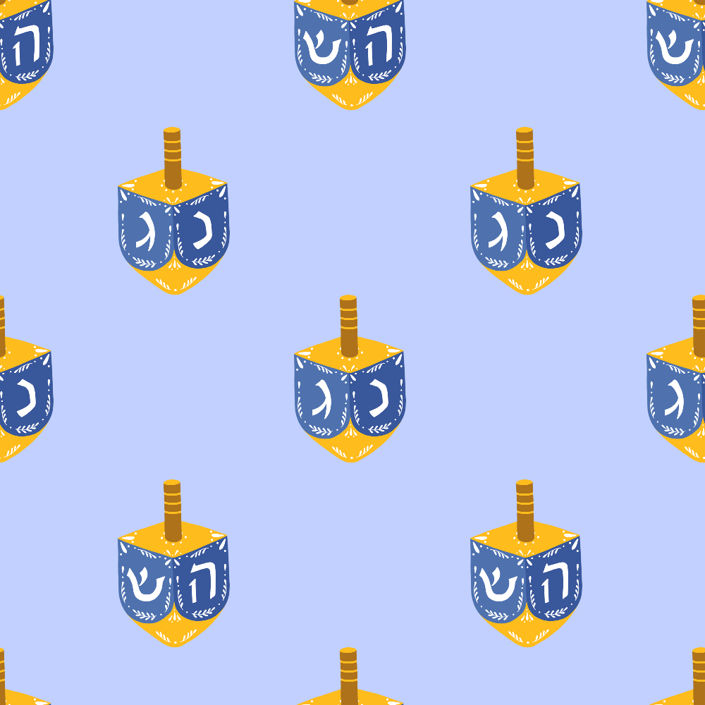 Daily Deal: Happy Festival of Lights Pattern 1 Blue Quilting Cotton Fabric - Fat Quarter (18" x 22")
