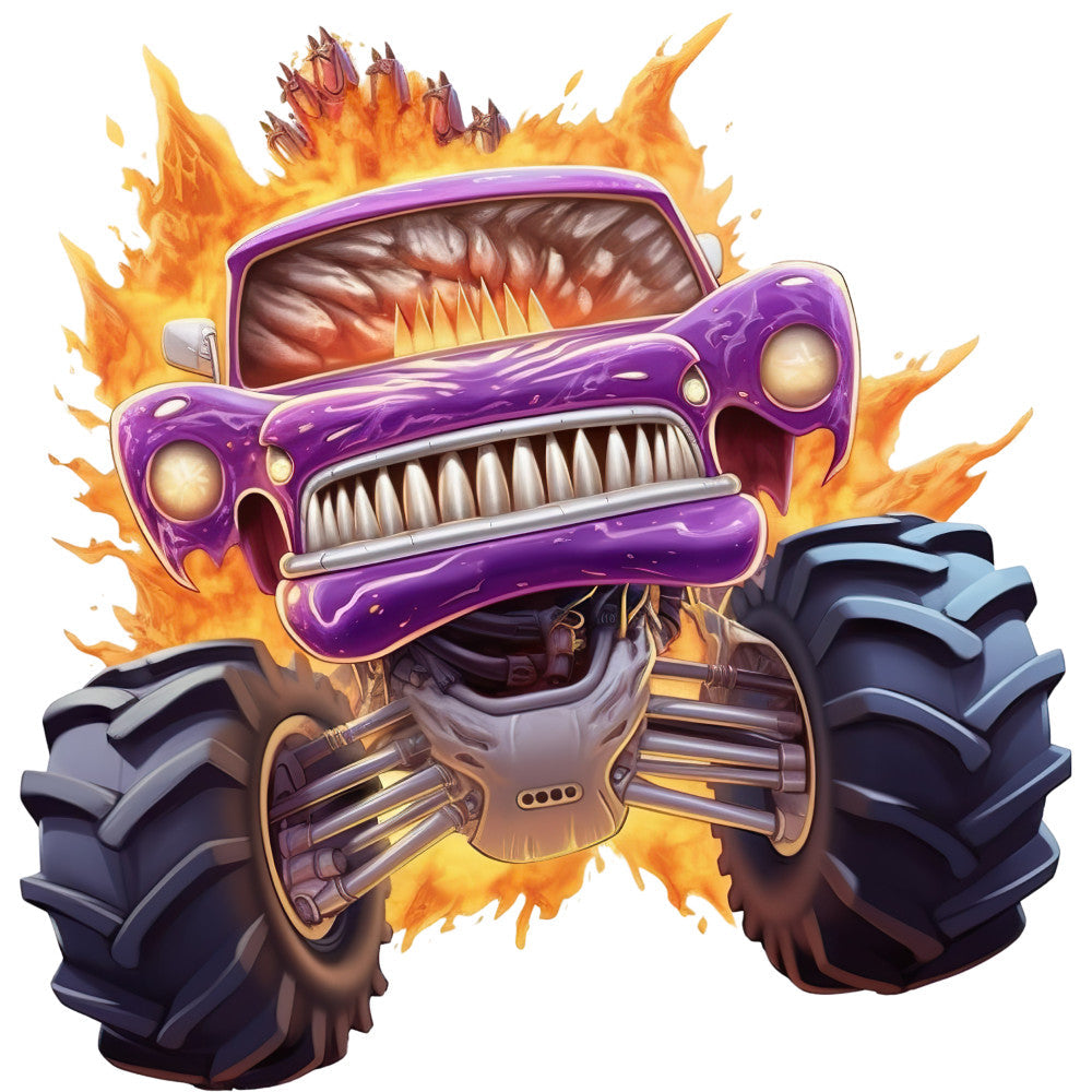 Monster Truck Crushes Fabric Panel 9
