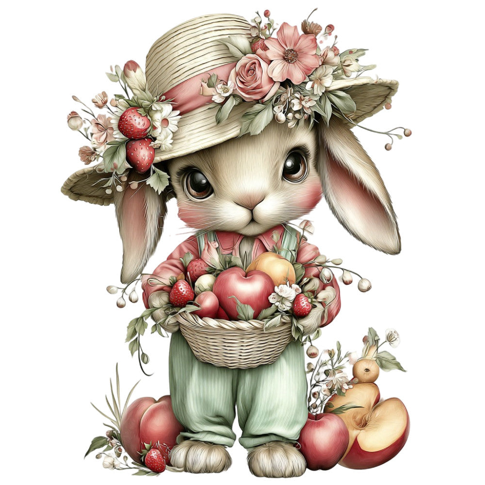 Summer Fruit Basket Animals Fabric Panel 27