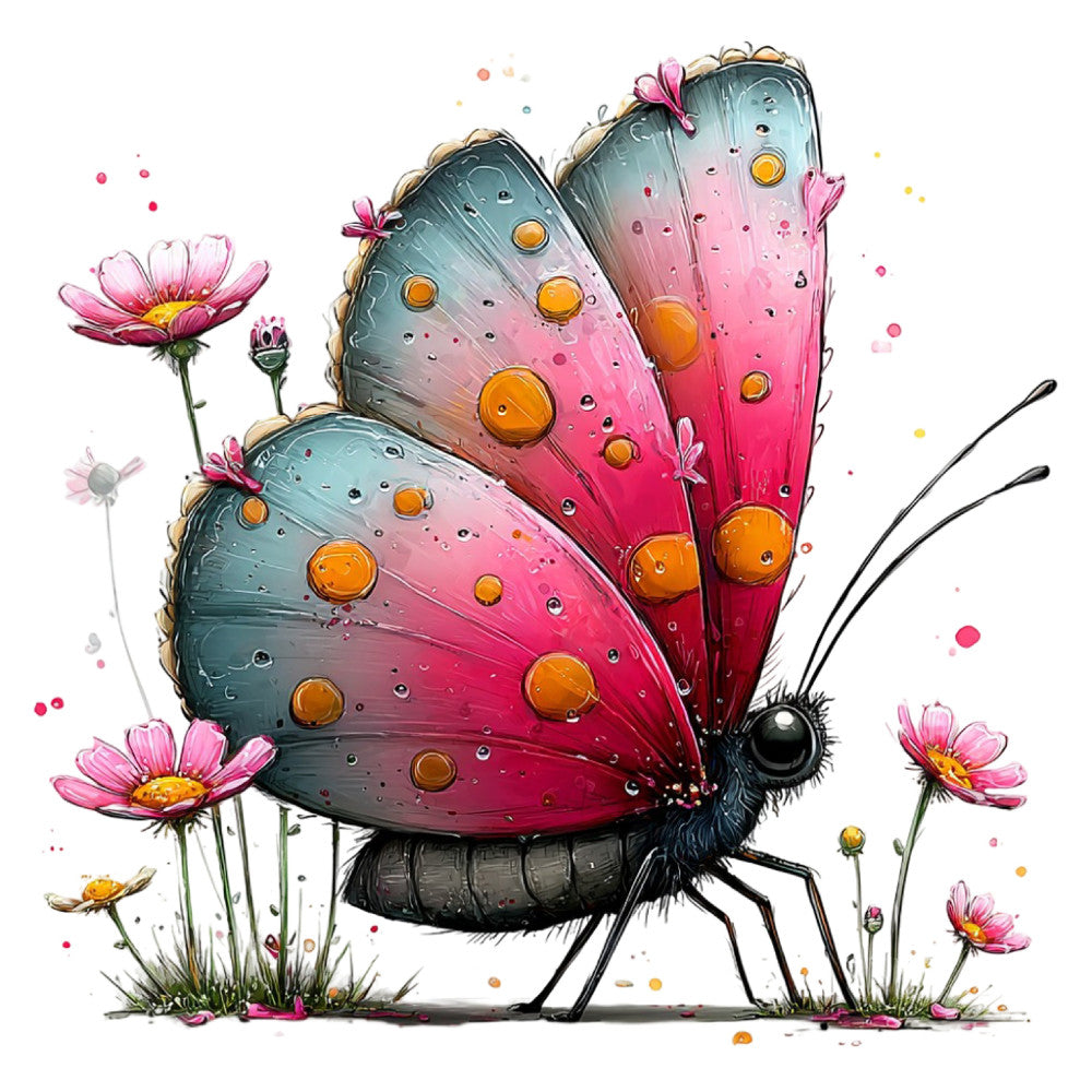 Whimsical Summer Butterfly Fabric Panel 33