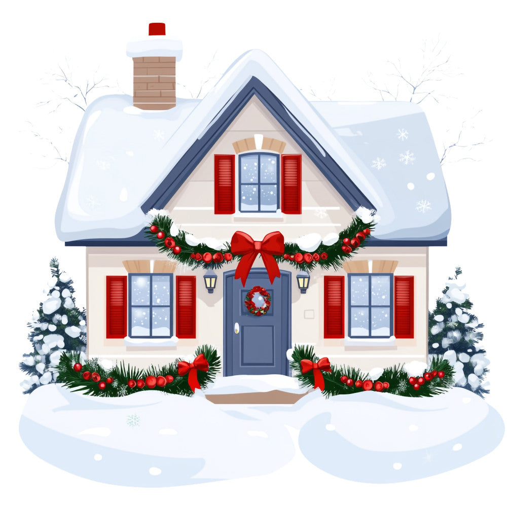 Whimsical Christmas House Fabric Panel 10