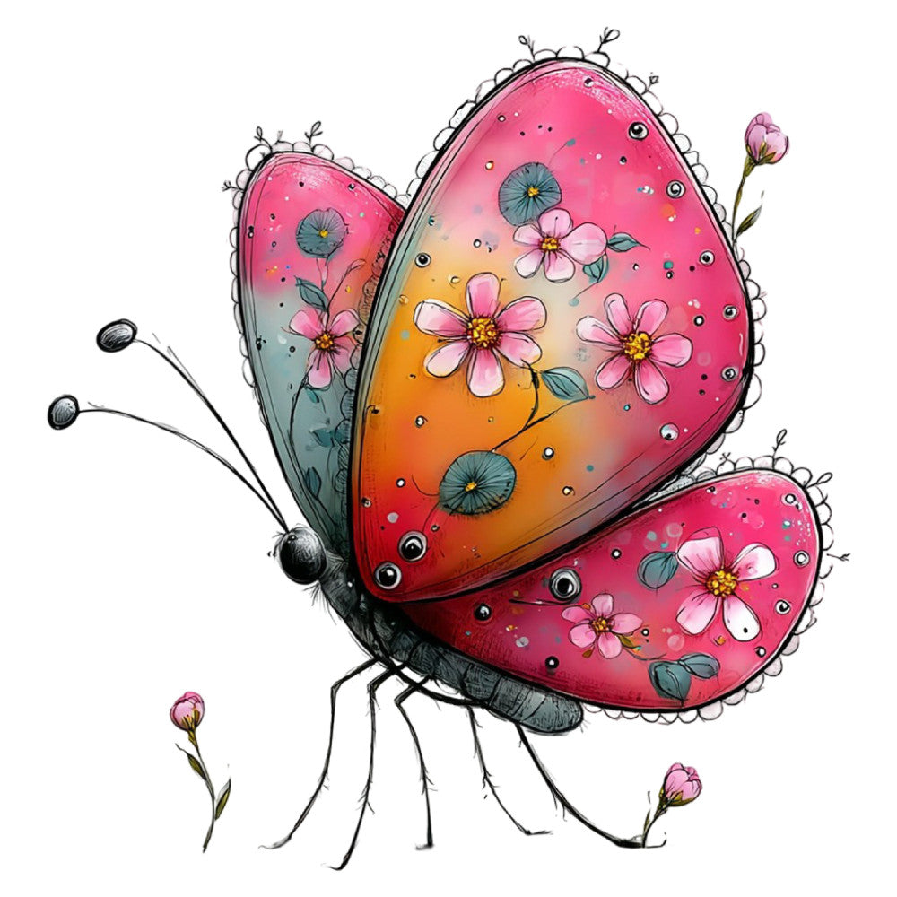 Whimsical Summer Butterfly Fabric Panel 10