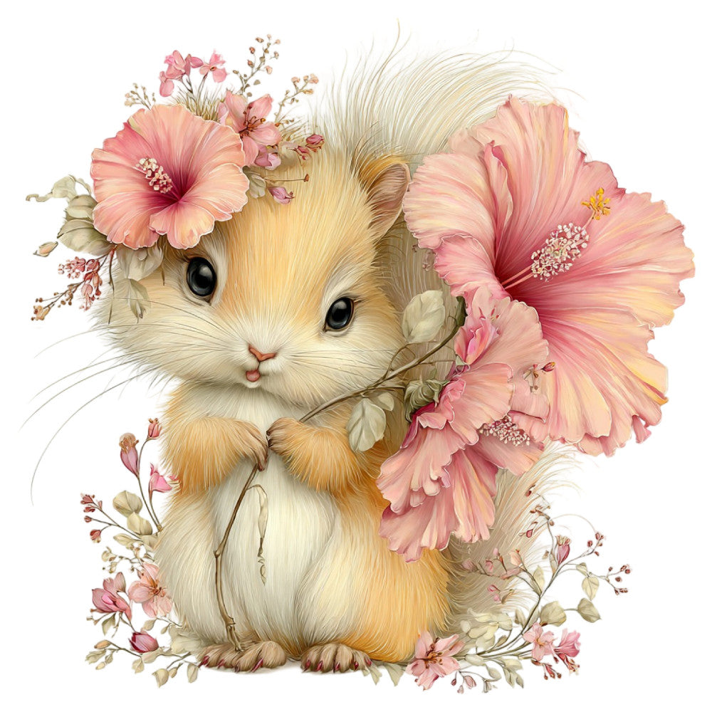 Whimsical Summer Squirrel Fabric Panel 29