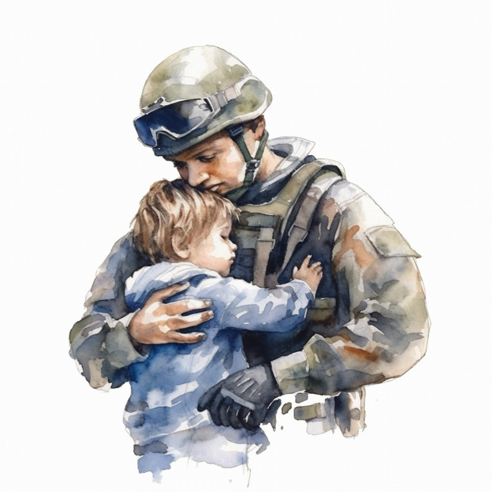 Watercolor Military Fabric Panel 28