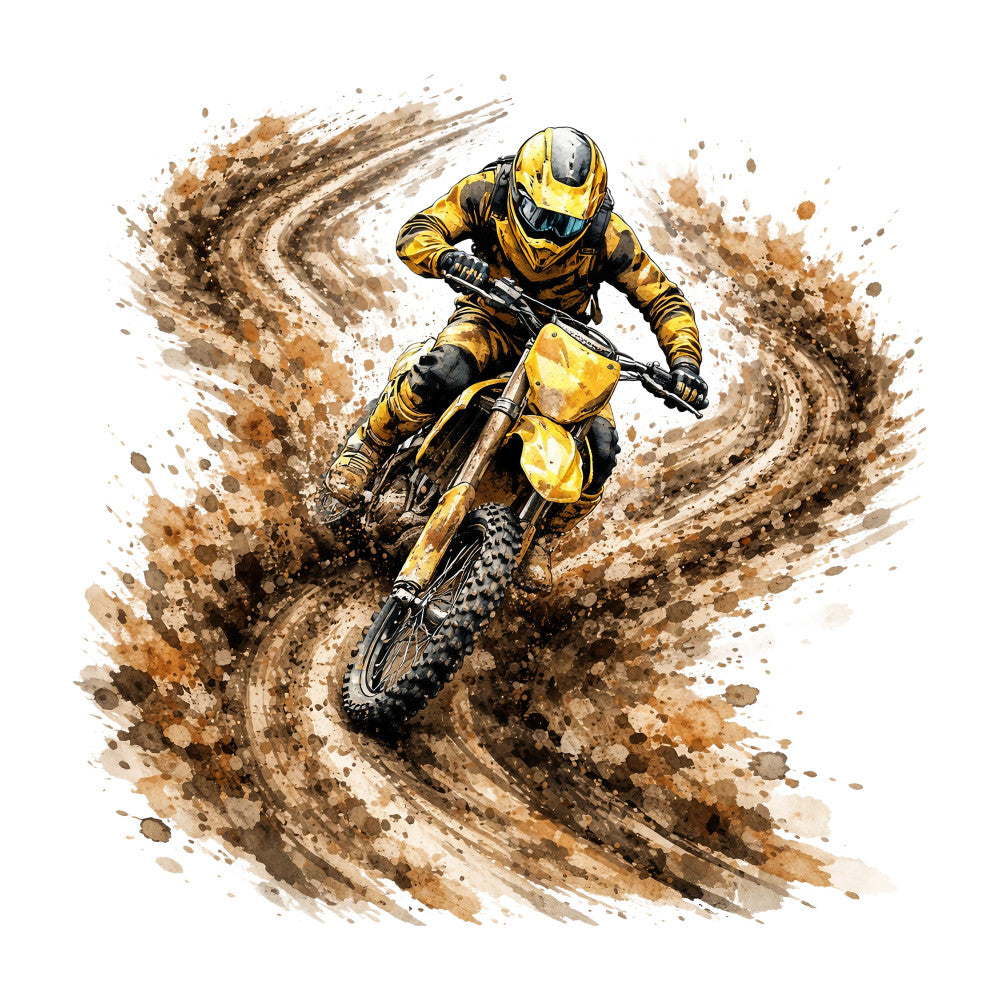 Watercolor Dirt Bike Fabric Panel 20