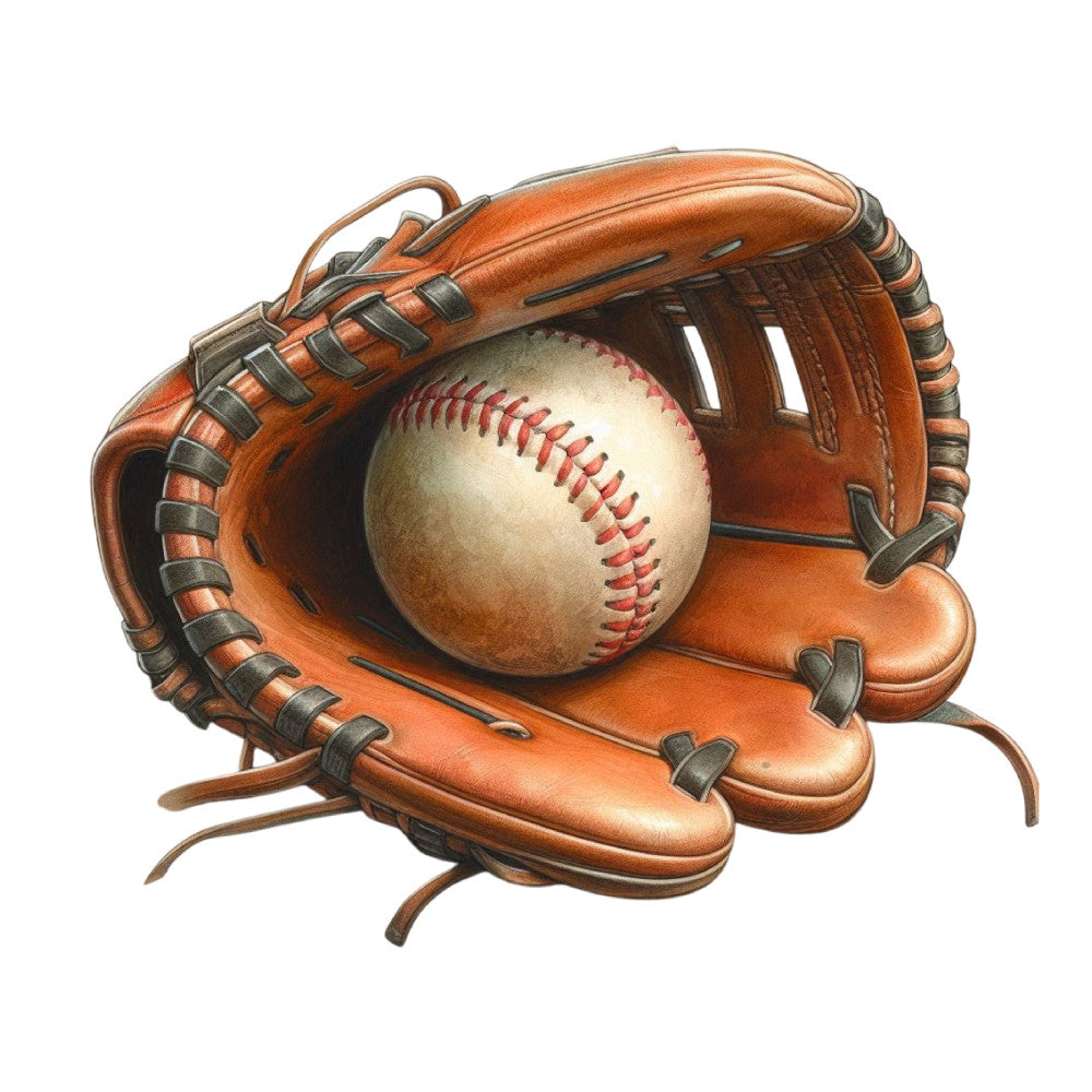 Watercolor Softball Fabric Panel 8