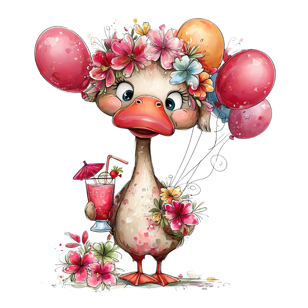 Whimsical Summer Goose Fabric Panel 2