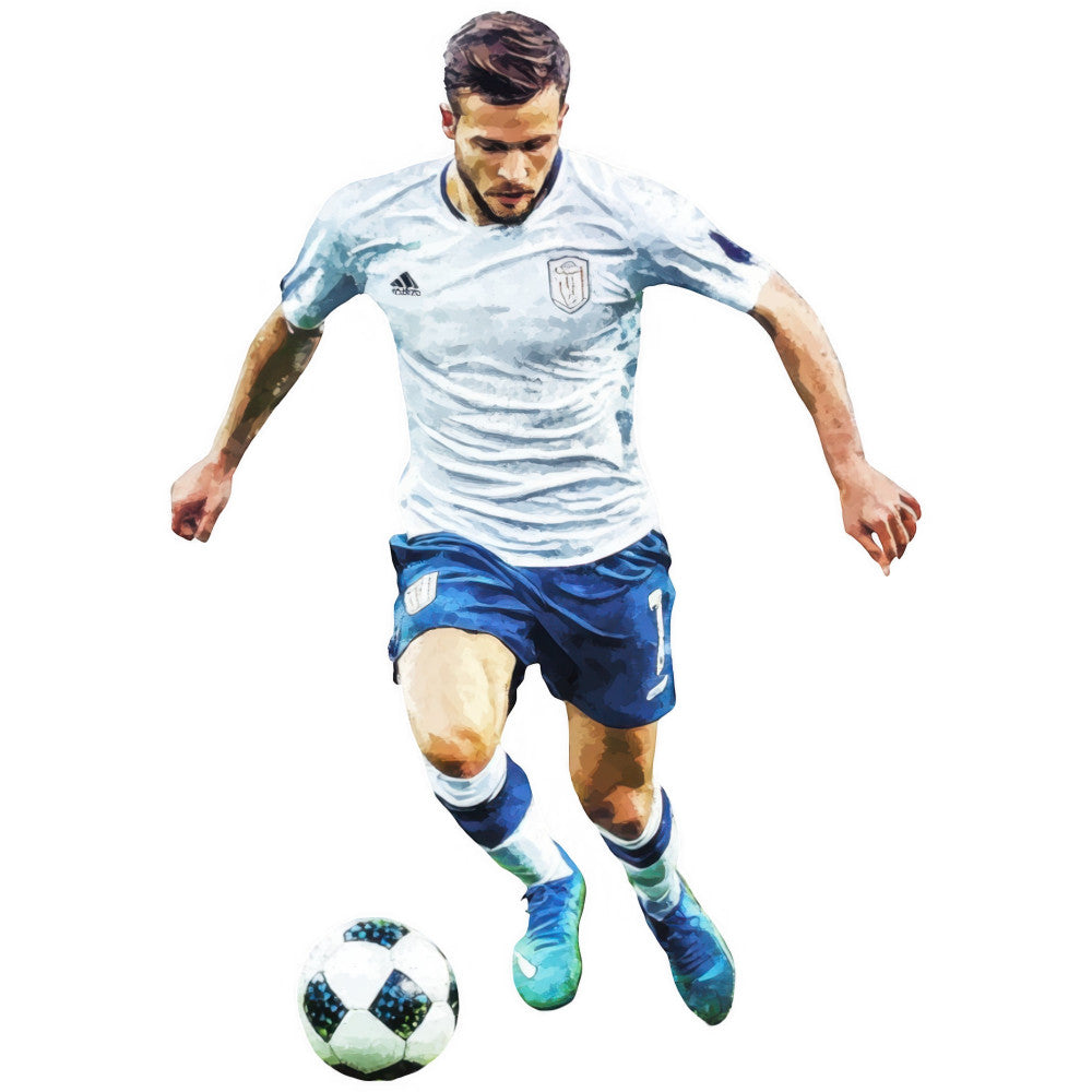 Watercolor Soccer Fabric Panel 18