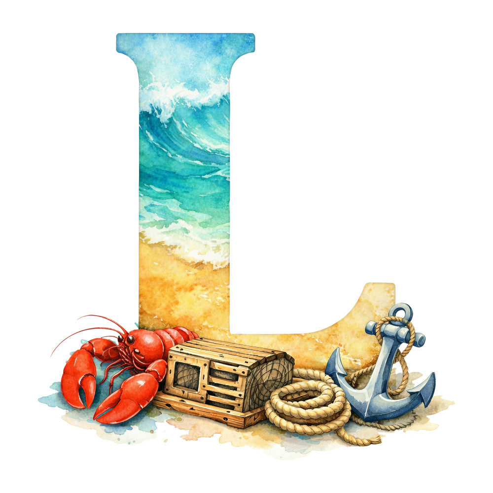 Summer Beach Alphabet Fabric Panel 33