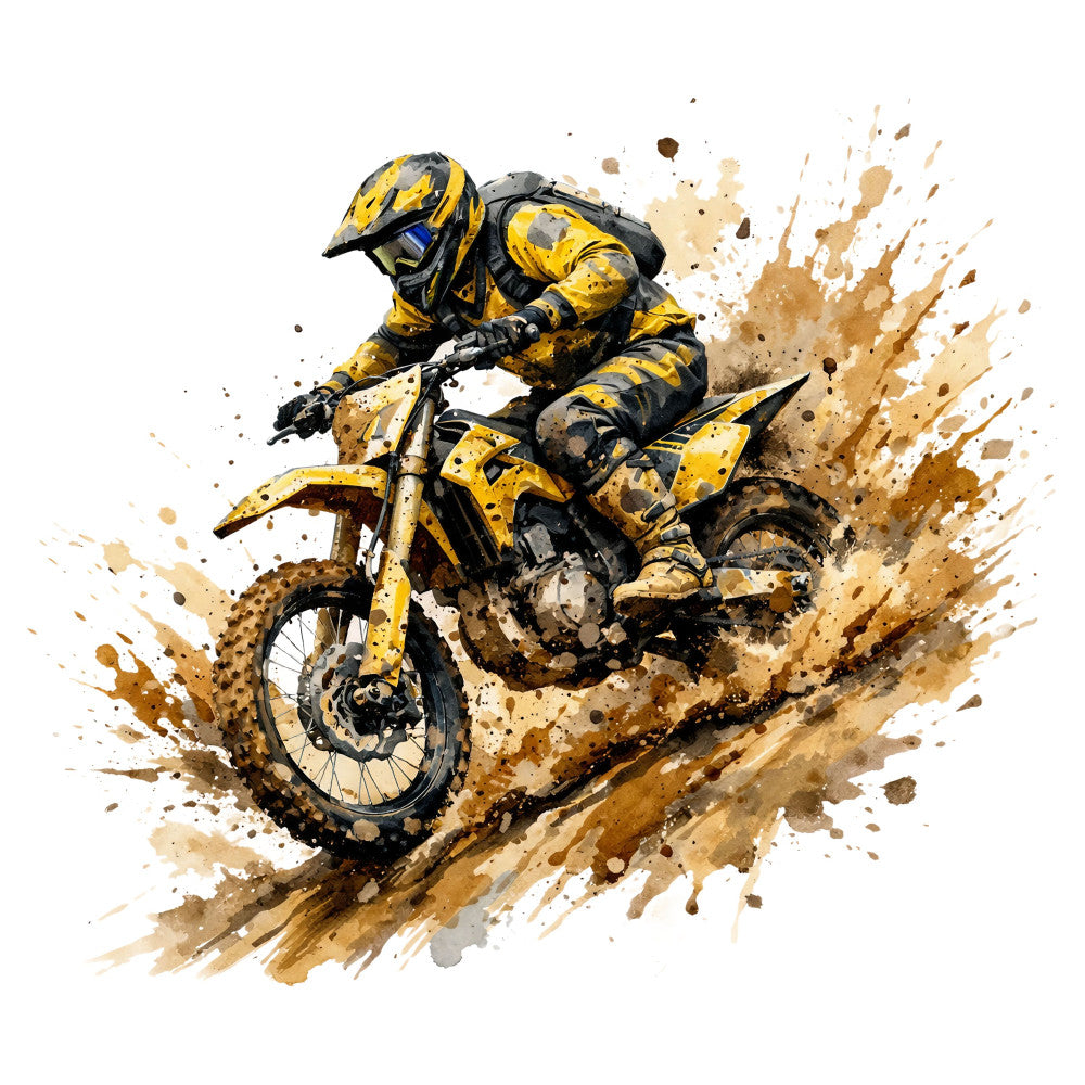 Watercolor Dirt Bike Fabric Panel 4