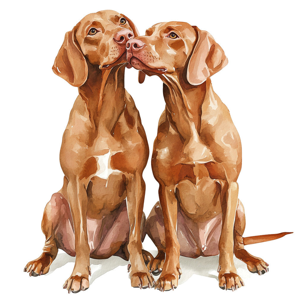 Watercolor Vizslas Fabric Panel 33