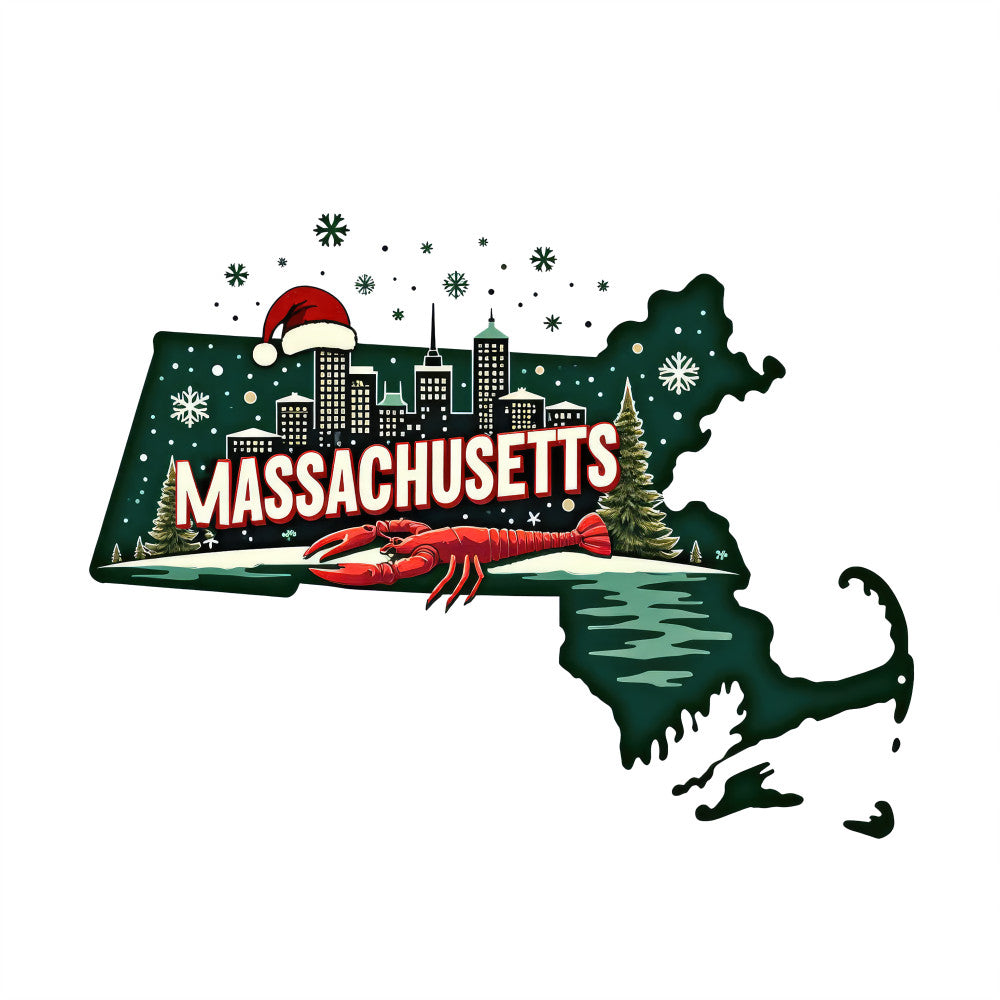 Christmas US States Fabric Panel 30