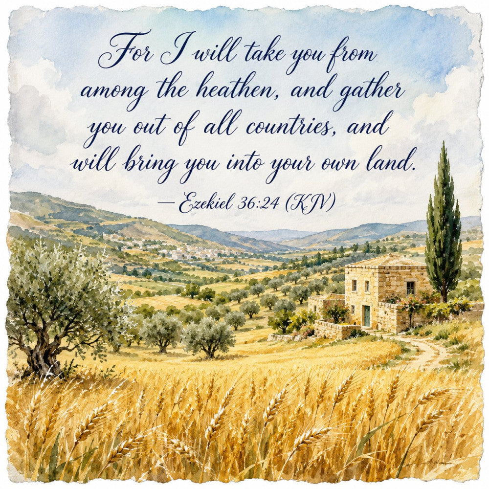 Inspirational Hebrew Verses Fabric Panel 14