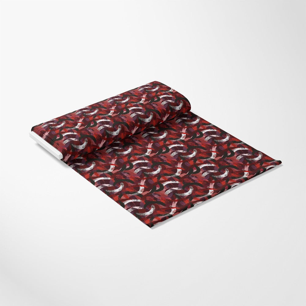 Burgundy Abstract Pattern 10 Quilting Cotton Fabric