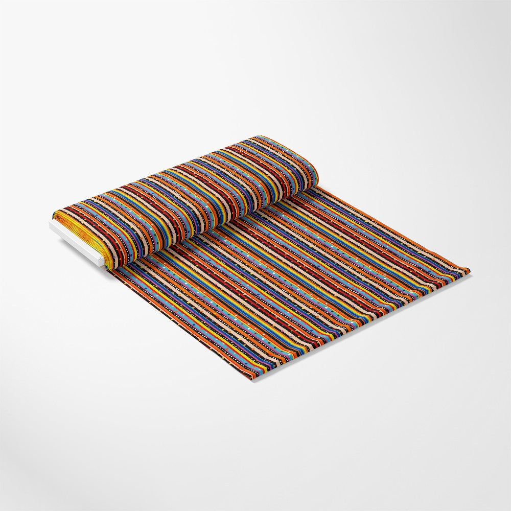 Colorful Stripes and Dots Pattern 3 Quilting Cotton Fabric