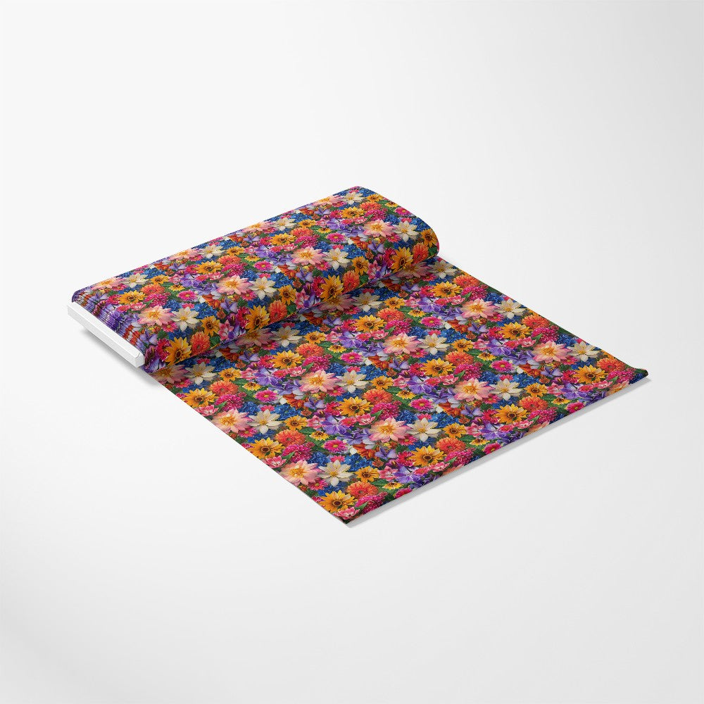 Realistic Flower Patch Pattern 3 Quilting Cotton Fabric