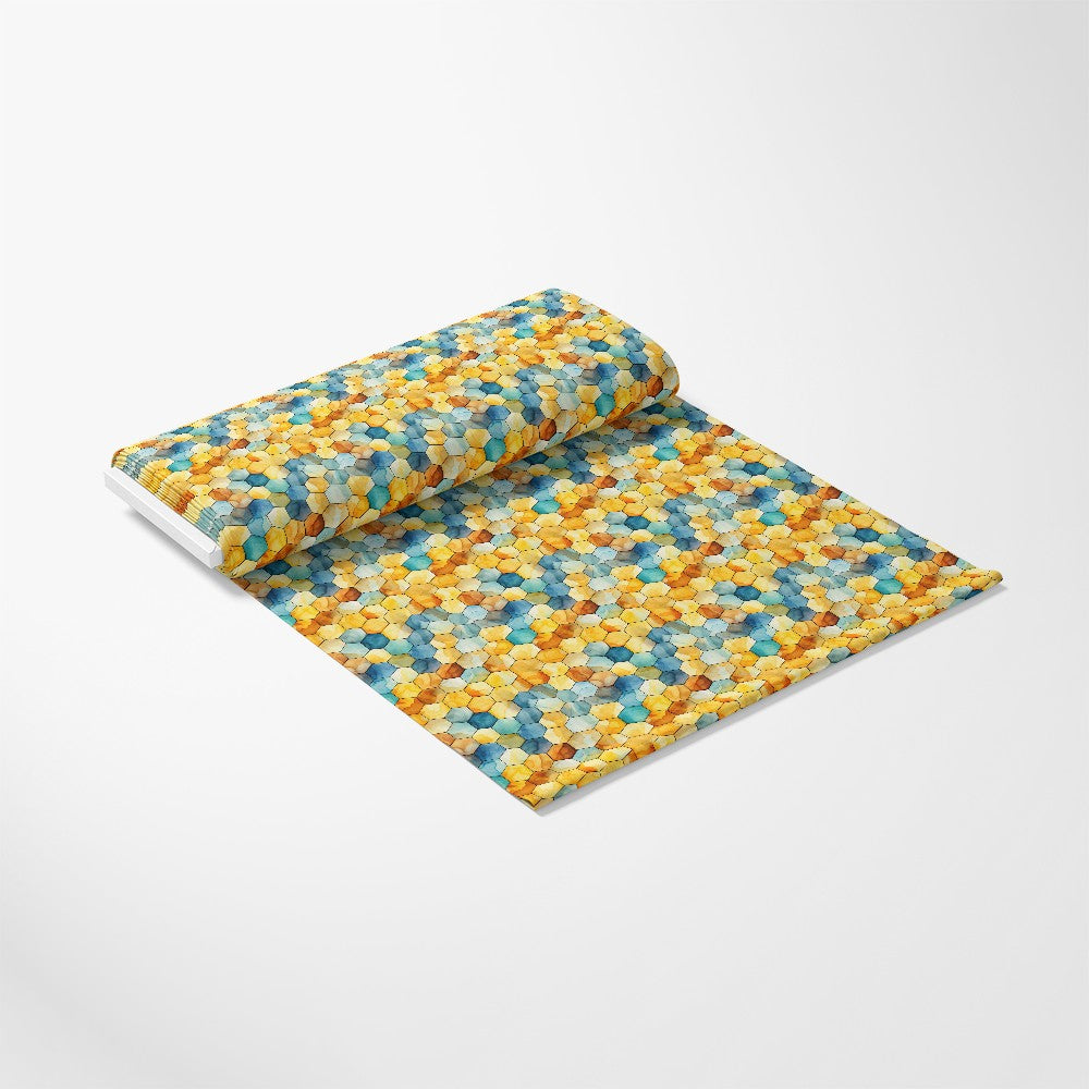 Watercolor Honeycomb Pattern 6 Quilting Cotton Fabric