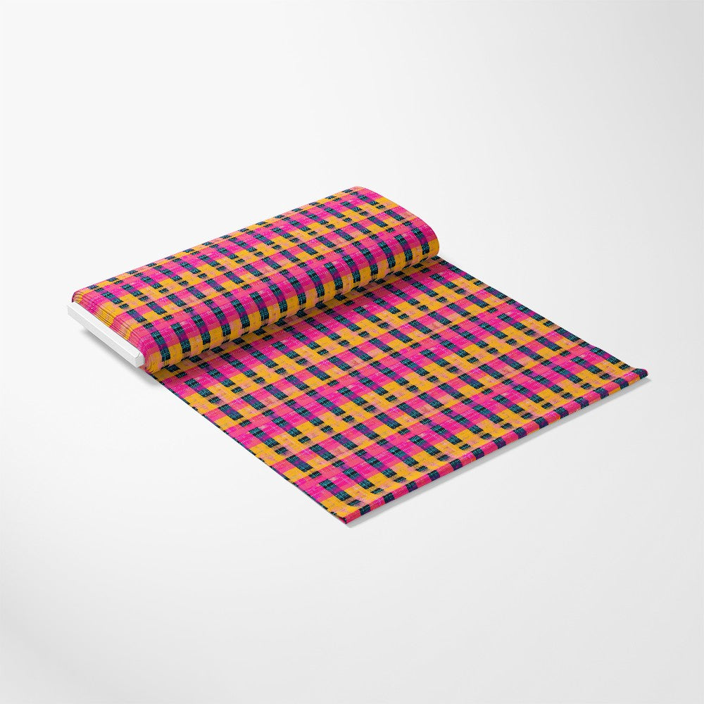 Neon Gingham Pattern 5 Quilting Cotton Fabric