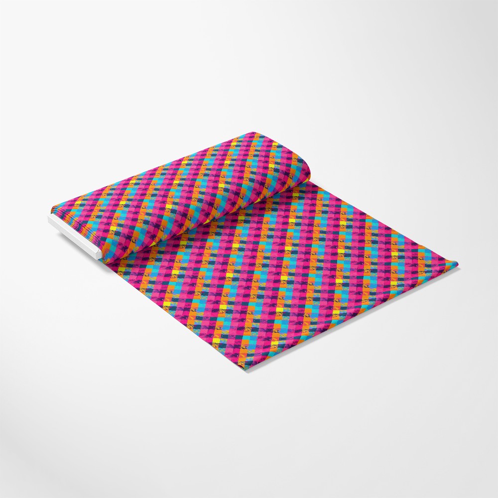 Neon Gingham Pattern 14 Quilting Cotton Fabric