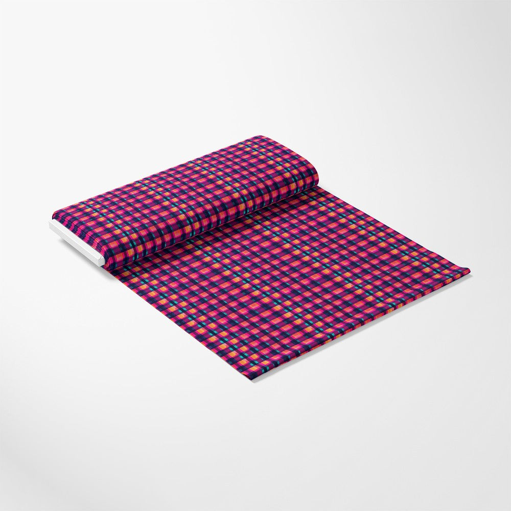 Neon Gingham Pattern 11 Quilting Cotton Fabric