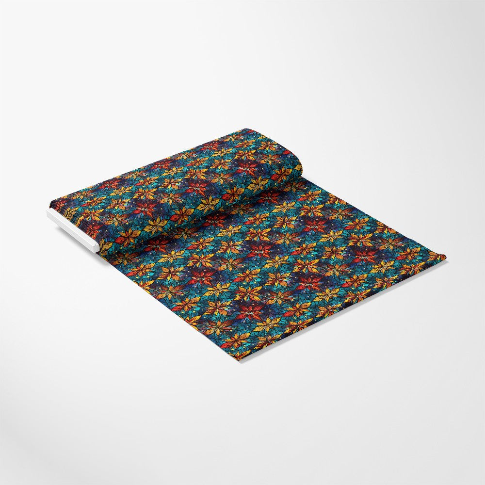 Stained Glass Christmas Pattern 8 Quilting Cotton Fabric