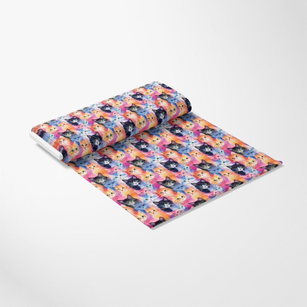 Colorful Packed Kittens Pattern 1 Quilting Cotton Fabric