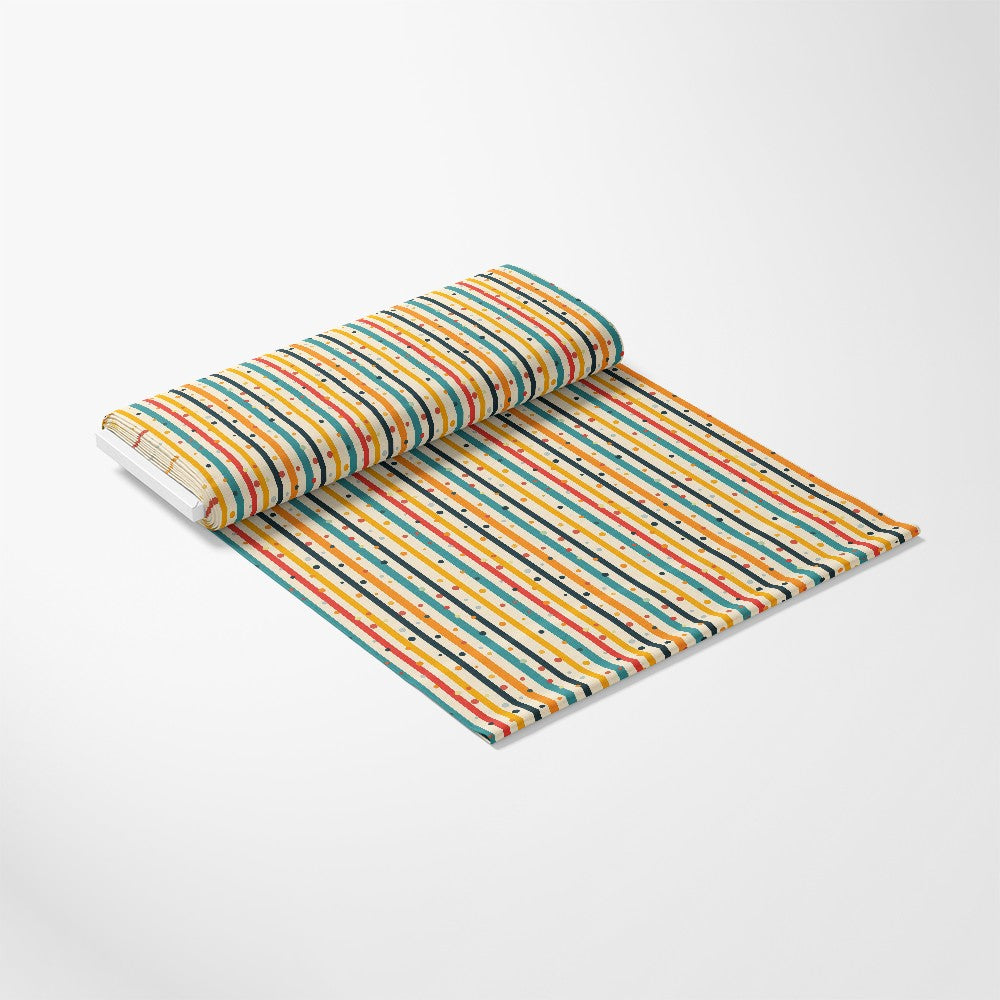 Colorful Stripes and Dots Pattern 1 Quilting Cotton Fabric