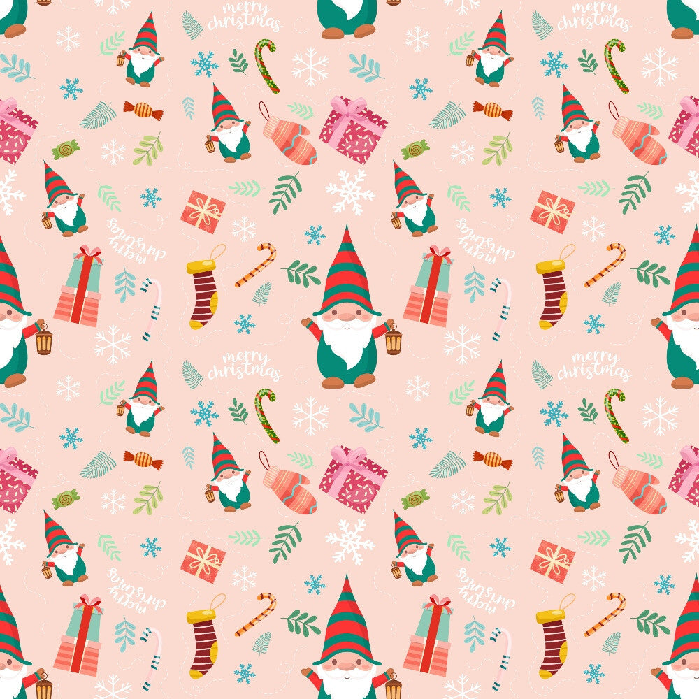 Pink Christmas Gnomes Fat Quarter Bundle