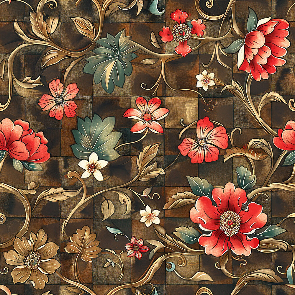 Floral Scrollwork Fat Quarter Bundle