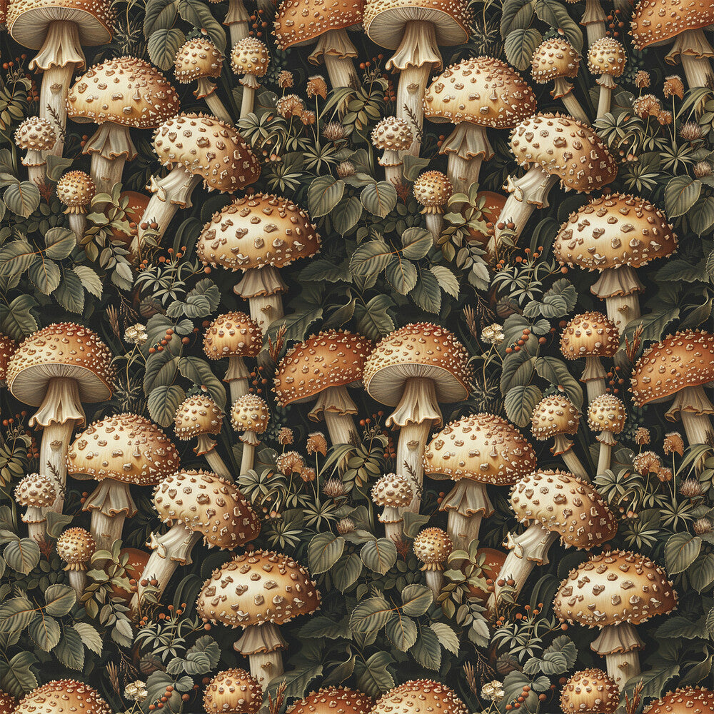 Retro Mushroom Botanical Fat Quarter Bundle