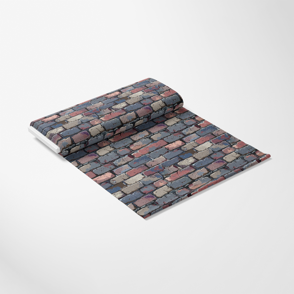 - Brick Walls Pattern 32 Quilting Cotton Fabric
- quilting fabric
- cotton textile
- brick wall design
- multicolor bricks
- rustic colors
- red, blue, beige, gray tones
- textured print
- home decor fabric
- craft material
- durable cloth
- fabric roll