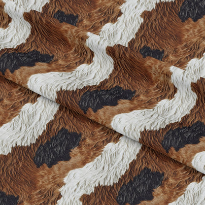 Bold Brown and White Cow Pattern 9 Quilting Cotton Fabric
